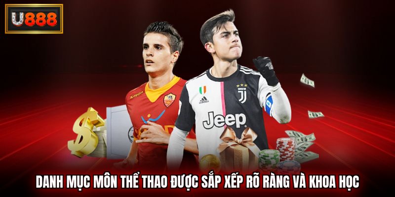 Danh mục môn thể thao được sắp xếp rõ ràng và khoa học